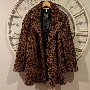 Jessica Simpson Leopard Print Teddy Jacket